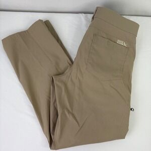 Eddie Bauer Rainier Tech Pant Mens 32x29 (34x28) Khaki Outdoor Cargo Zip PockeT